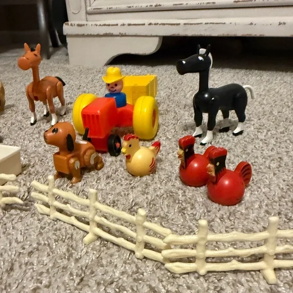 Vintage Fisher Price Barnyard Pals Animals Little People Lot 21 pcs 1970s Farm - Picture 3 of 4